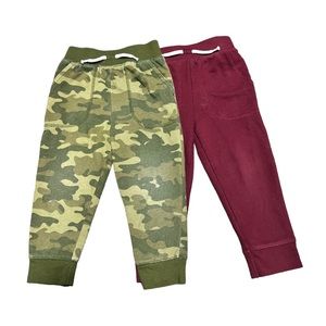 Toddler Joggers Bundle Set Camo & Maroon Boys 3T